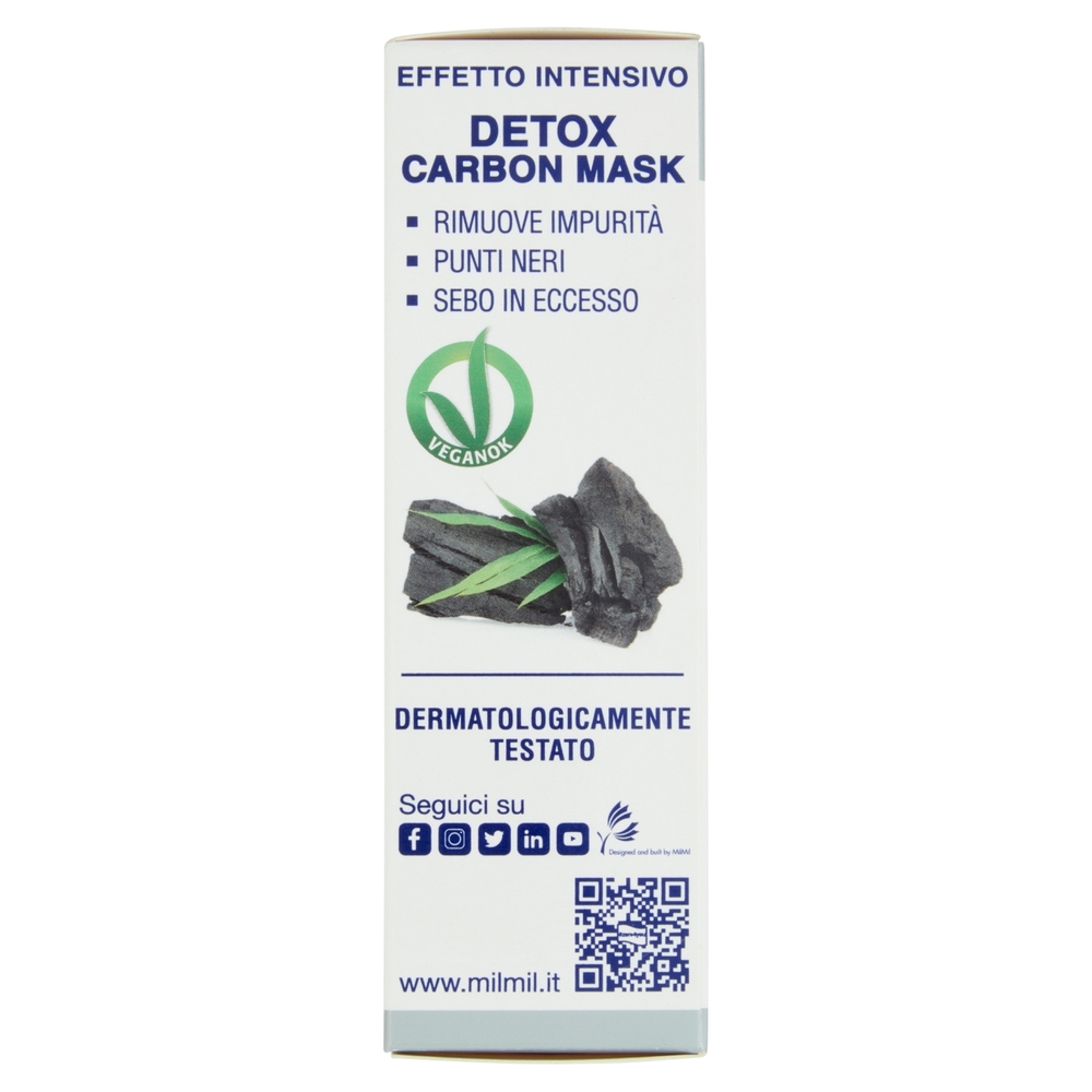 milmil ecobio Natura Dermo Peel Off Maschera Viso Carbone Vegetale 75 ml